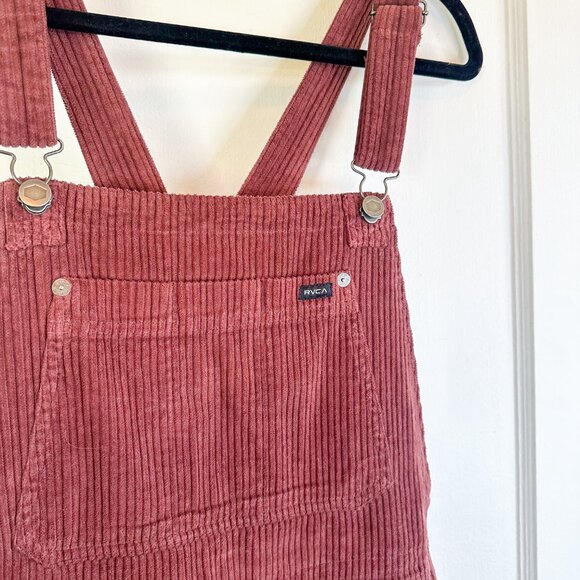 RVCA | Succession Dungarees Corduroy Straight Leg Overalls in Espresso Size 28 - Picture 5 of 6